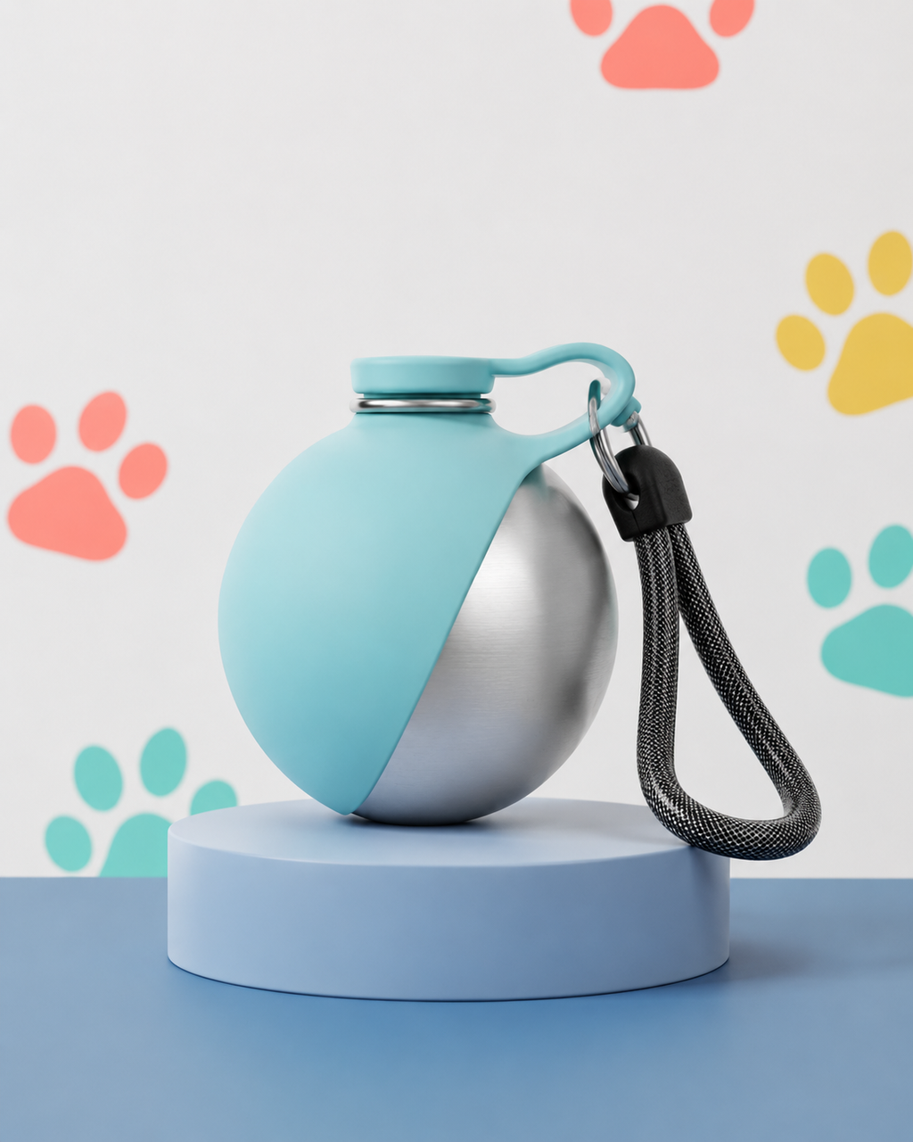 Gourde 2-en-1 en acier inoxydable et silicone